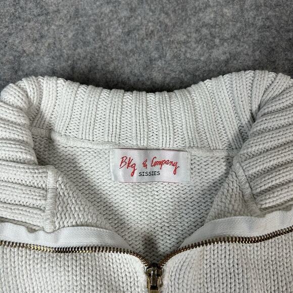 BKG & Company Sissies Sweater Womens Small Quarter Zip Cotton Made In USA - Picture 7 of 12